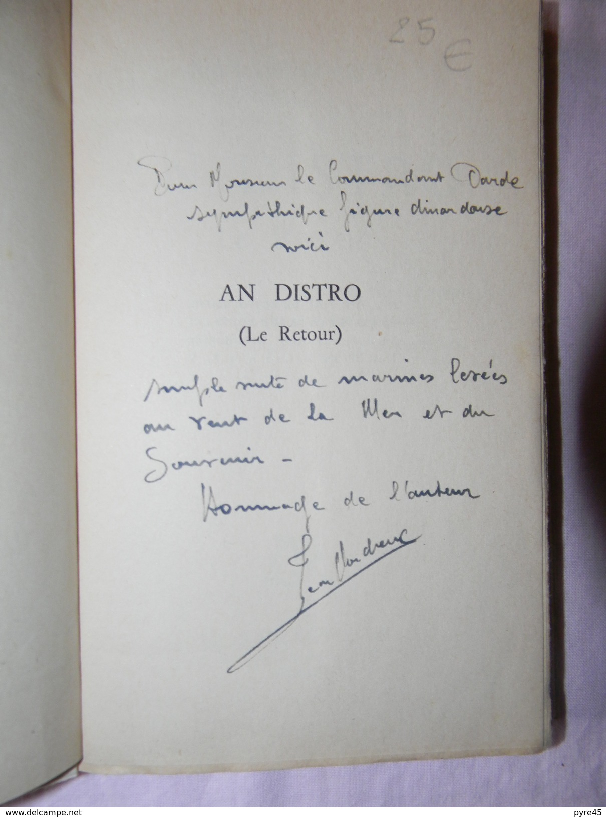 An Distro Le Retour Jean Mordreuc 235 Pages 1956 Dedicace - Livres Dédicacés