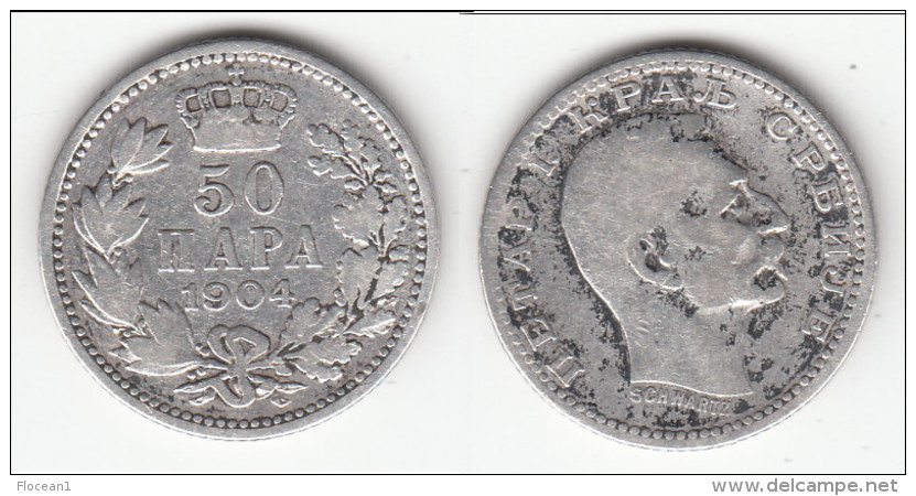 **** SERBIE - SERBIA - 50 PARA 1904 PETER I - ARGENT - SILVER **** EN ACHAT IMMEDIAT - Serbie