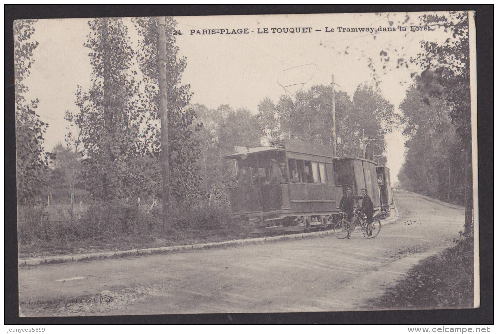 Paris Plage Le TOUQUET Le Tramway Dans La Forêt. Plan Peu Courant - Le Touquet