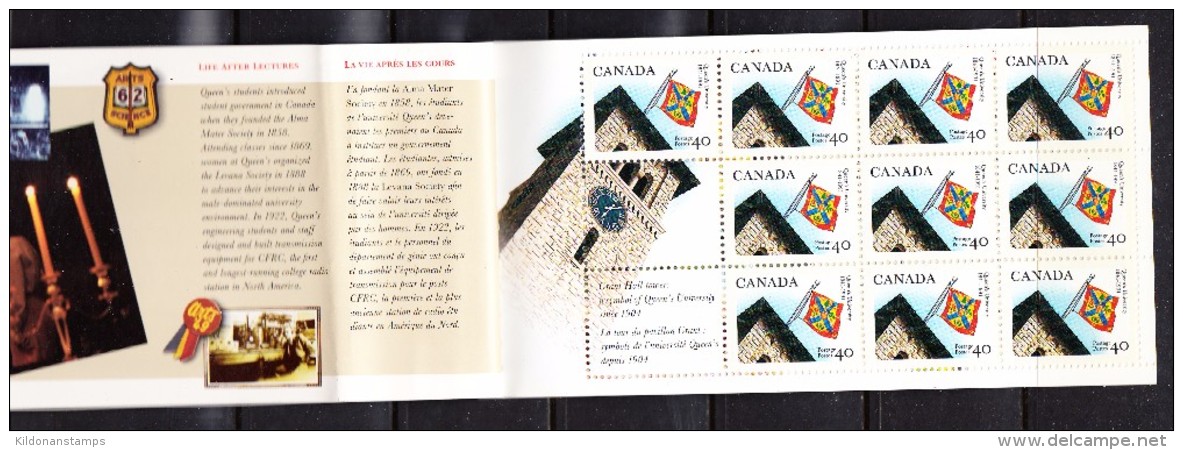 Canada 1992 Queens University 150th, Booklet, Mint No Hinge, Sc# BK132 - Unused Stamps