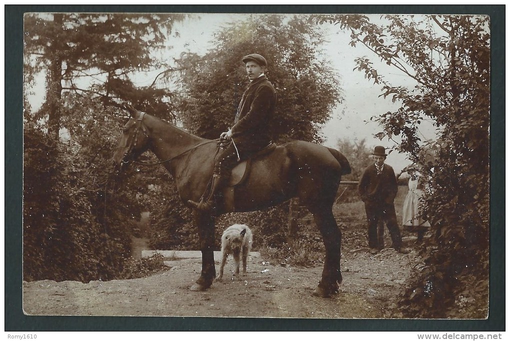 Braine -le- Château.  Photo Carte. Cavalier Inconnu. Très Belle Photo Animée. 2 Scans - Braine-le-Château