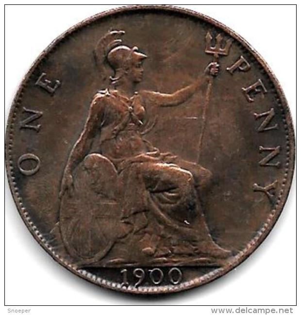 Great Britain 1 Penny 1900   Km 790  Xf++ !!! Catalog Val 100,00$ - D. 1 Penny