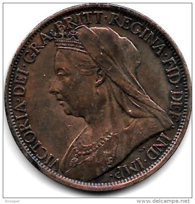 Great Britain 1 Penny 1900   Km 790  Xf++ !!! Catalog Val 100,00$ - D. 1 Penny