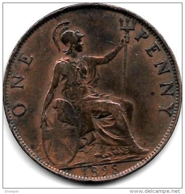 Great Britain 1 Penny 1898   Km 790  Vf+ Catalog Val 22,00$ - D. 1 Penny