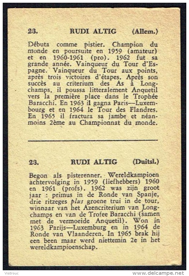 Chromo - SPORTS - CYCLISME - Rudi ALTIG - N° 23 - Série 2. - Andere & Zonder Classificatie