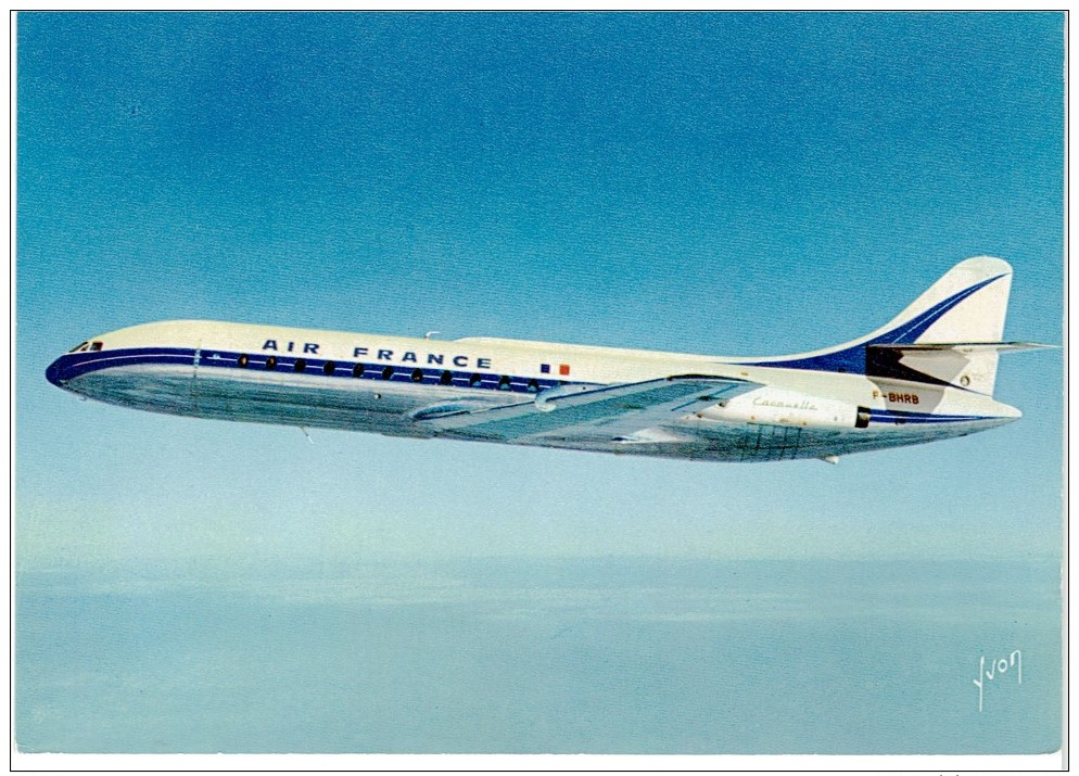 CPSM FRANCE THEMES TRANSPORTS AERONAUTIQUE - Caravelle D'Air France - 1946-....: Ere Moderne