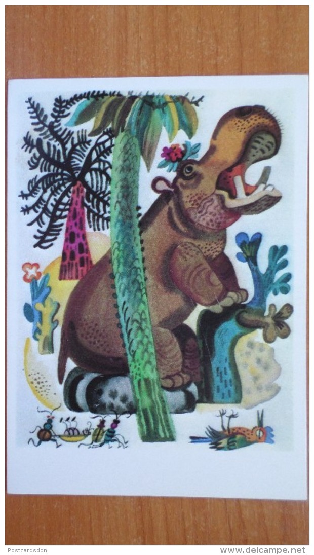 Doctor Dolittle - Hippo- Insect - Bird-  - Old Soviet  PC - 1978 - Hippopotames