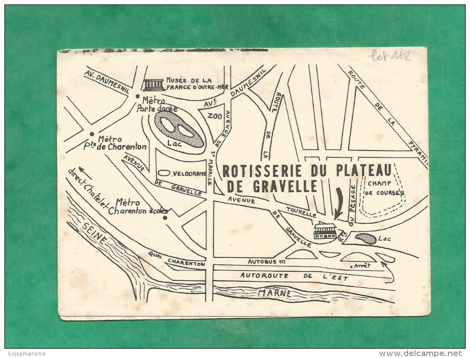 Calendrier 1964 Paris 12e Rôtisserie Du Plateau De Gravelle Forêt De Vincennes Route Du Pesage 3 Scans - Small : 1961-70