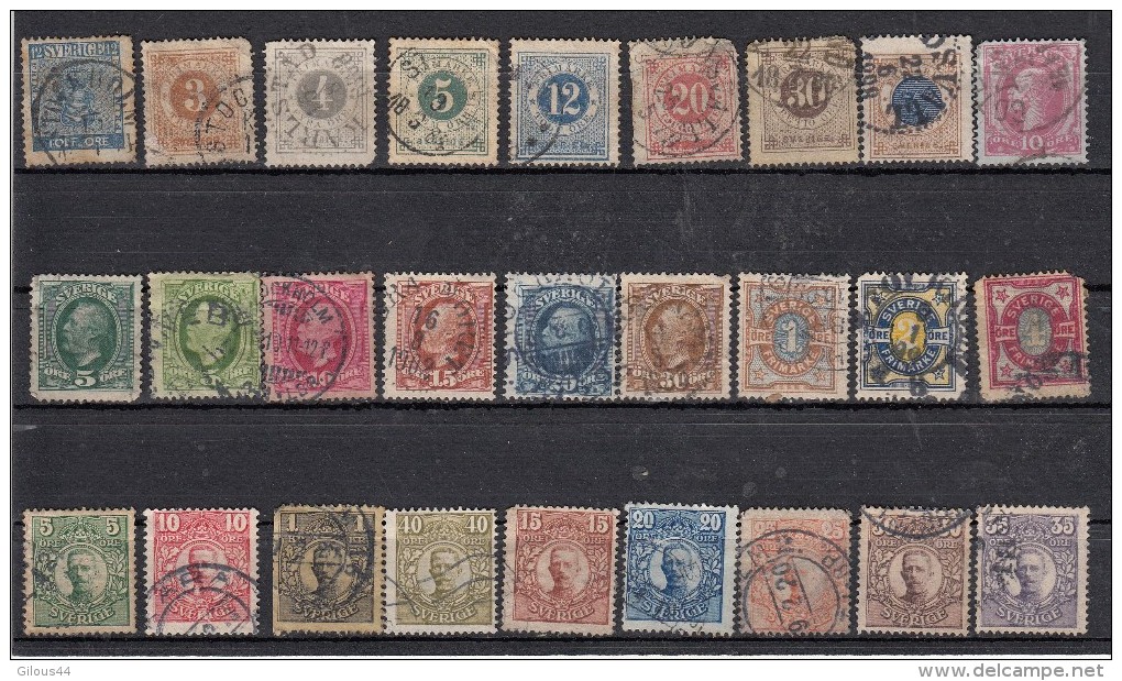 Suede  Lot De 27 Timbres Anciens - Collections