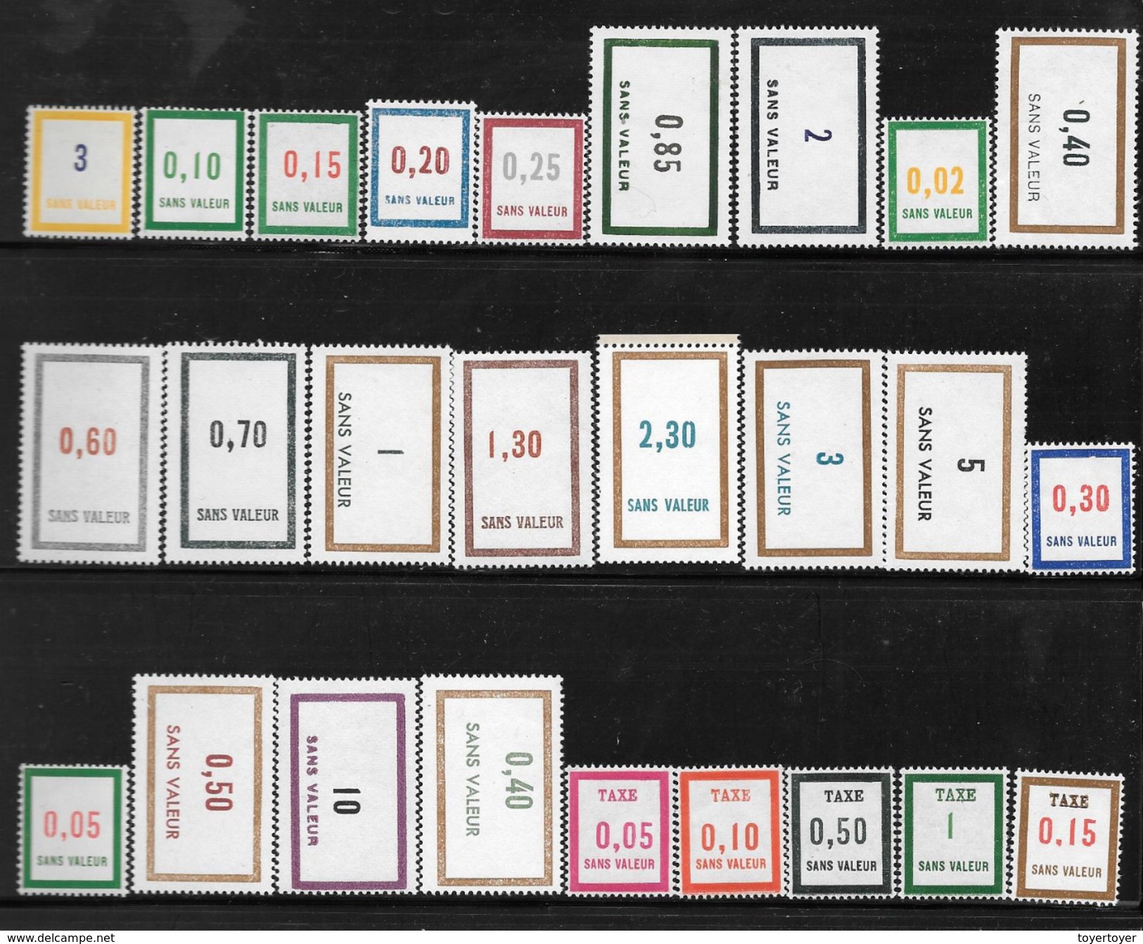 D 123  Lot De 26 Timbres Fictifs Entre Les N°96 Et 181 + Taxe  N++ - Fictifs