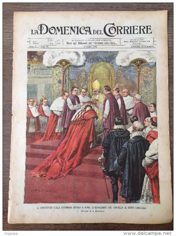 REVUE DOMENICA DEL CORRIERE ANNO 5 N° 27  5/7/1903  ROMA PARFUMERIE PROFUMERIE VENUS BERTELLI DRAME MARSEILLE - Autres & Non Classés