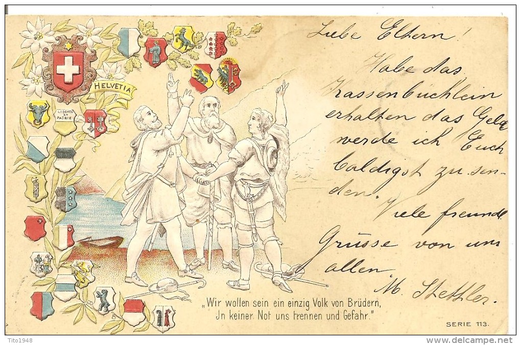 Schweiz, 1900, Helvetia, Basel, Prägekarte, Rüthlischwur, Nach Sumiswald, Siehe Scans! - Sumiswald