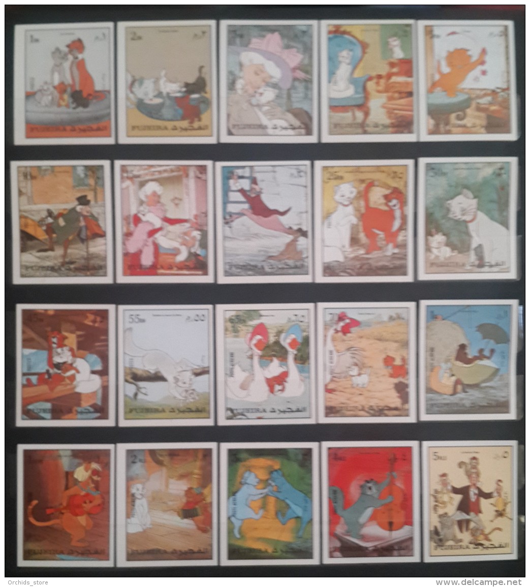 GS22 - Fujeira 1972 Mi. 1510-152 Complete Set 20v. ImperforateMNH - Walt Disney Film Pongo And Perdita Cartoons Comics - Fujeira