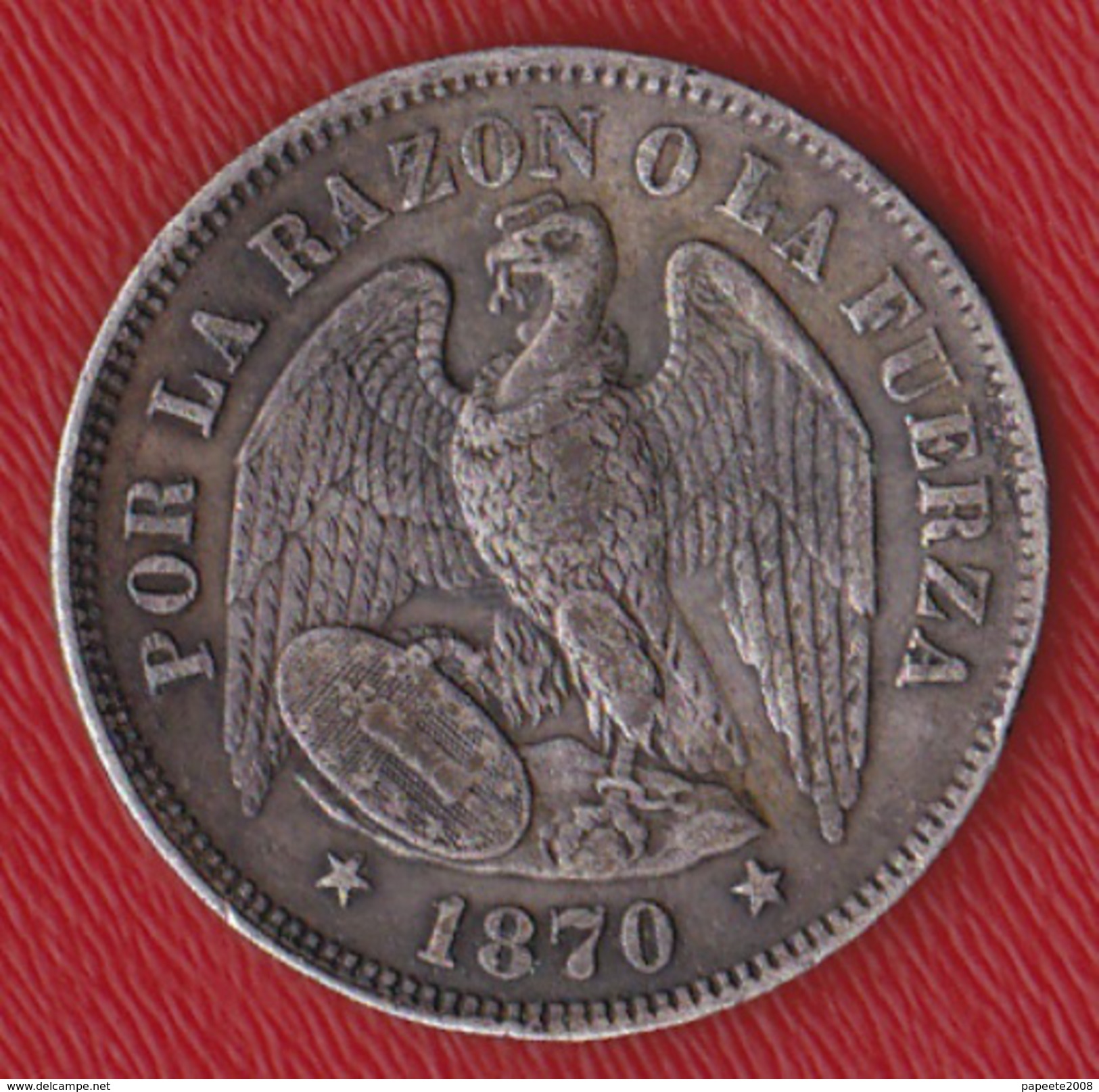 Chili - 50 Centavos 1870 (argent) - Cile