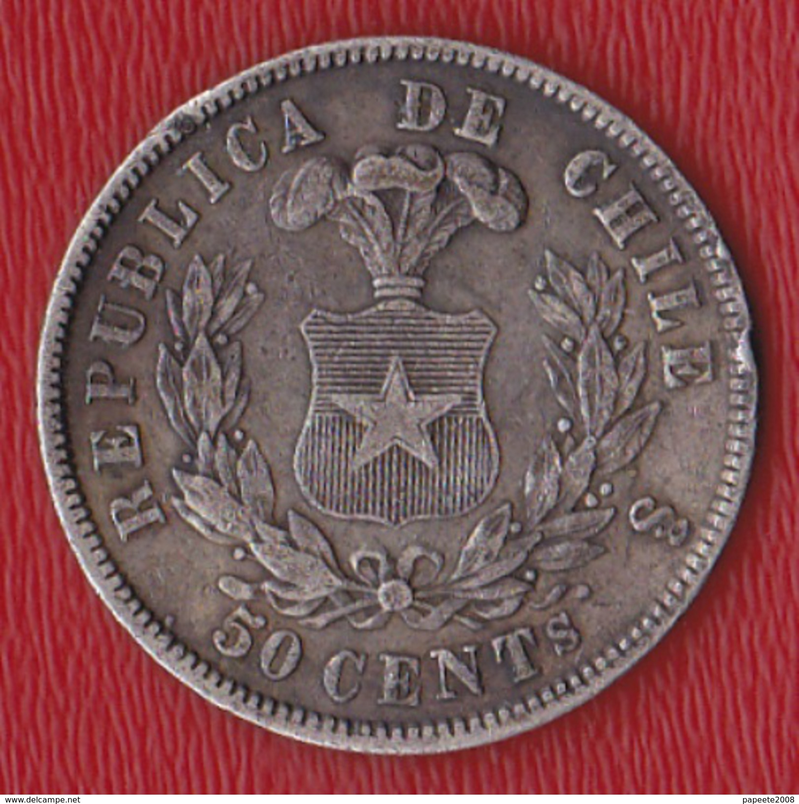 Chili - 50 Centavos 1870 (argent) - Chili