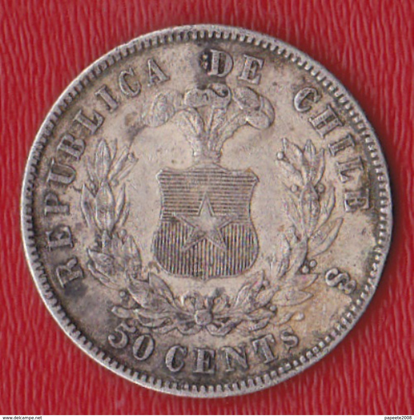 Chili - 50 Centavos 1872 (argent) - Chili