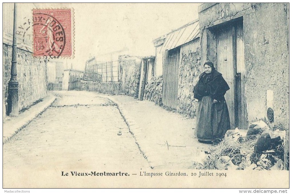 Le Vieux Montmartre - L'impasse Girardon (Paris-18) 10 Juillet 1904 - Arrondissement: 18