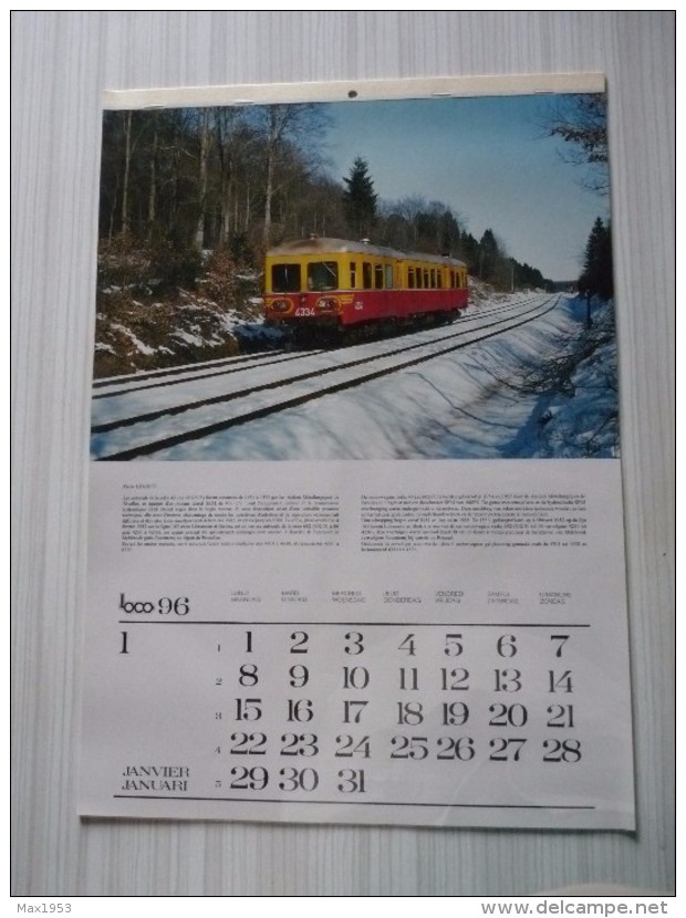 Calendrier - LOCO 96 - Editions Ediblanchart, Bruxelles, 1995 - 12 Photos De Motices - N/B Et Couleurs - - Grand Format : 1991-00