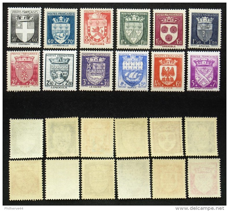 N° 553 à 564 BLASONS DE 1942 NEUF N**  TB Cote 61€ - Nuovi