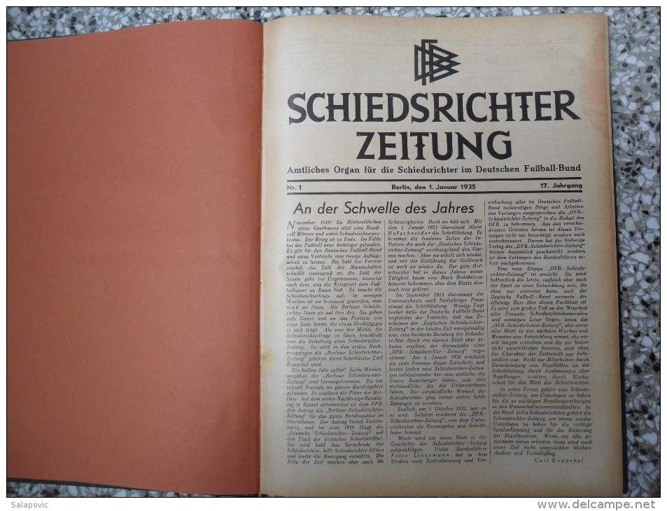 SCHIEDSRICHTER ZEITUNG 1935 (FULL YEAR, 24 NUMBER), DFB  Deutscher Fußball-Bund,  German Football Association - Books