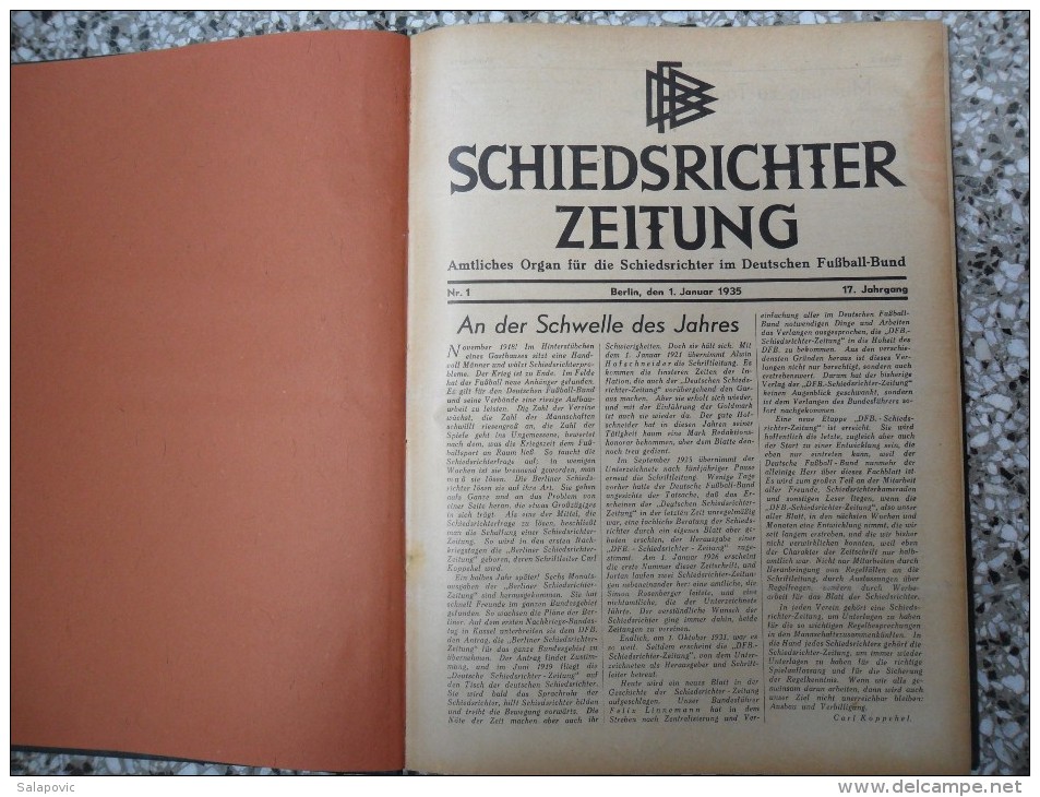 SCHIEDSRICHTER ZEITUNG 1935 (FULL YEAR, 24 NUMBER), DFB  Deutscher Fußball-Bund,  German Football Association - Livres