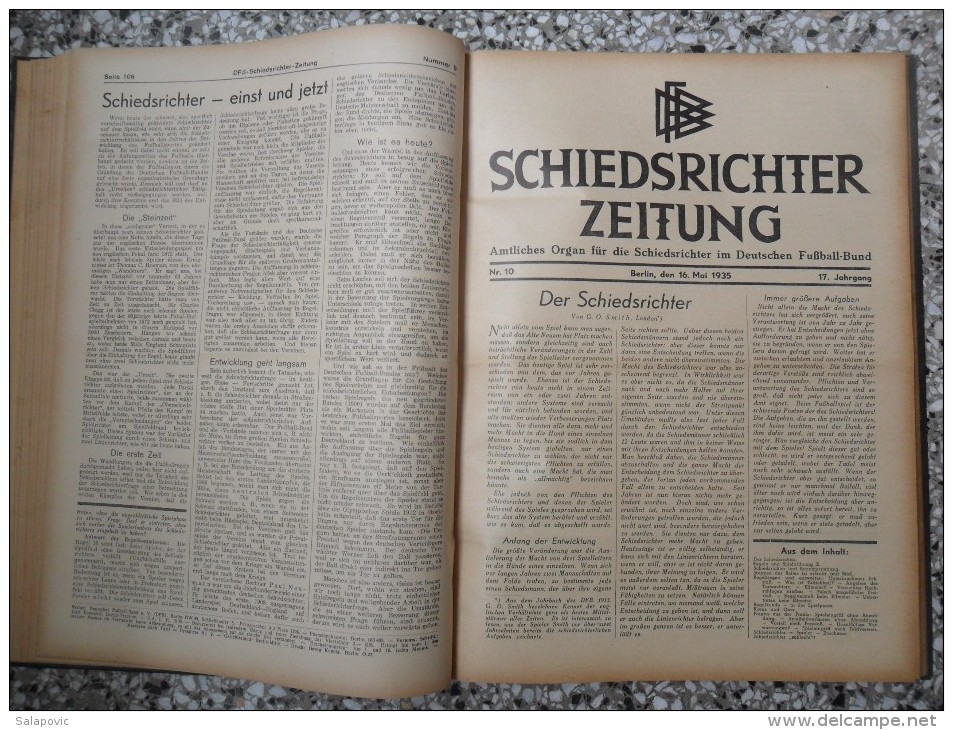 SCHIEDSRICHTER ZEITUNG 1935 (FULL YEAR, 24 NUMBER), DFB  Deutscher Fußball-Bund,  German Football Association