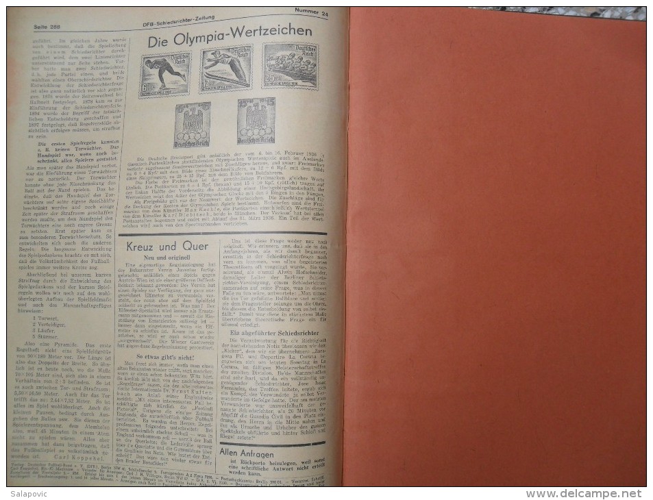 SCHIEDSRICHTER ZEITUNG 1935 (FULL YEAR, 24 NUMBER), DFB  Deutscher Fußball-Bund,  German Football Association