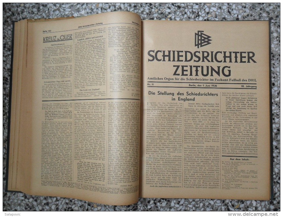 SCHIEDSRICHTER ZEITUNG 1936 (FULL YEAR, 24 NUMBER), DFB  Deutscher Fußball-Bund,  German Football Association