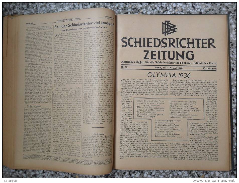 SCHIEDSRICHTER ZEITUNG 1936 (FULL YEAR, 24 NUMBER), DFB  Deutscher Fußball-Bund,  German Football Association