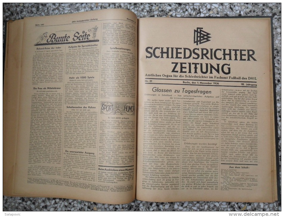 SCHIEDSRICHTER ZEITUNG 1936 (FULL YEAR, 24 NUMBER), DFB  Deutscher Fußball-Bund,  German Football Association