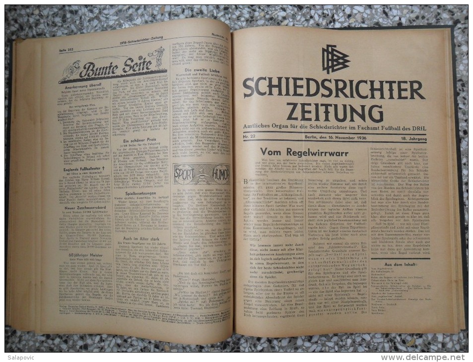 SCHIEDSRICHTER ZEITUNG 1936 (FULL YEAR, 24 NUMBER), DFB  Deutscher Fußball-Bund,  German Football Association