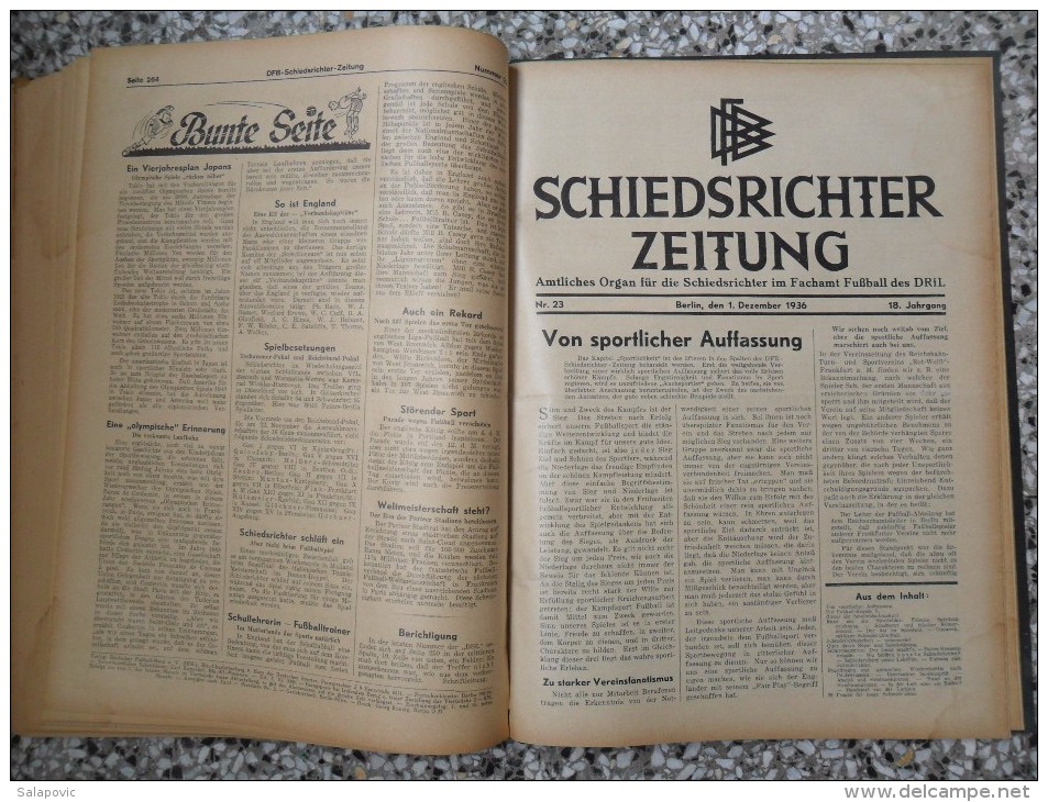 SCHIEDSRICHTER ZEITUNG 1936 (FULL YEAR, 24 NUMBER), DFB  Deutscher Fußball-Bund,  German Football Association