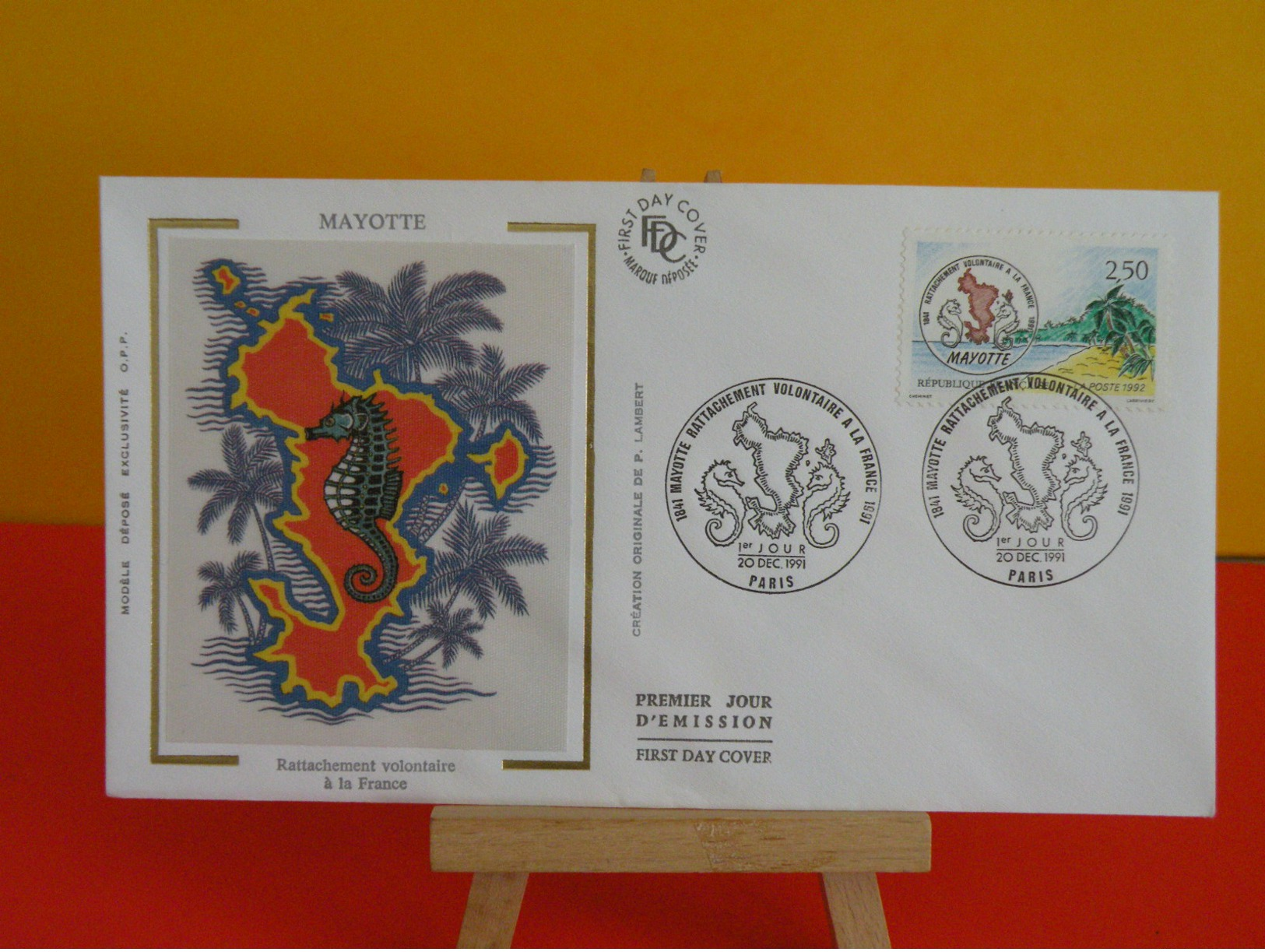 FDC - Mayotte, Rattachement Volontaire à La France - Paris - 20.12.1991 - 1er Jour,Coté 2,20 € - 1990-1999