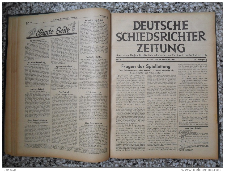 SCHIEDSRICHTER ZEITUNG 1937 (FULL YEAR, 24 NUMBER), DFB  Deutscher Fußball-Bund,  German Football Association