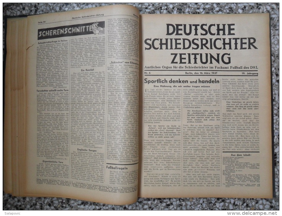 SCHIEDSRICHTER ZEITUNG 1937 (FULL YEAR, 24 NUMBER), DFB  Deutscher Fußball-Bund,  German Football Association