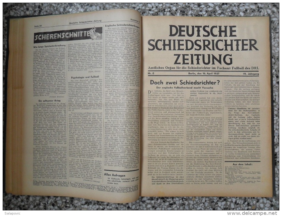 SCHIEDSRICHTER ZEITUNG 1937 (FULL YEAR, 24 NUMBER), DFB  Deutscher Fußball-Bund,  German Football Association