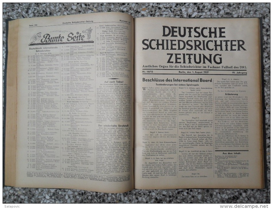 SCHIEDSRICHTER ZEITUNG 1937 (FULL YEAR, 24 NUMBER), DFB  Deutscher Fußball-Bund,  German Football Association