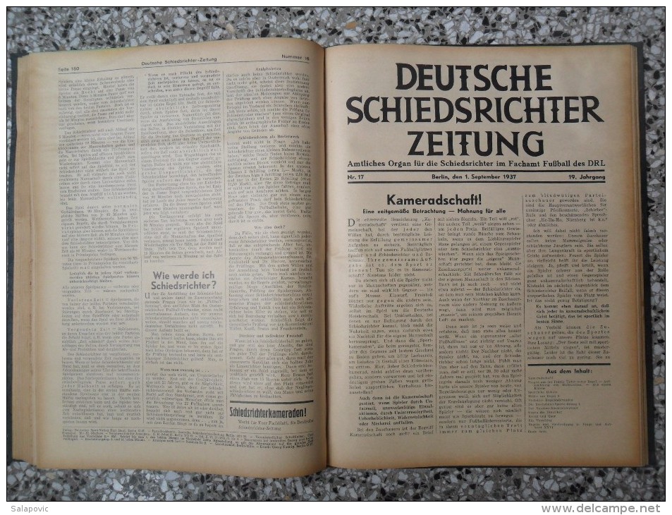 SCHIEDSRICHTER ZEITUNG 1937 (FULL YEAR, 24 NUMBER), DFB  Deutscher Fußball-Bund,  German Football Association