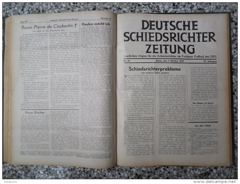 SCHIEDSRICHTER ZEITUNG 1937 (FULL YEAR, 24 NUMBER), DFB  Deutscher Fußball-Bund,  German Football Association