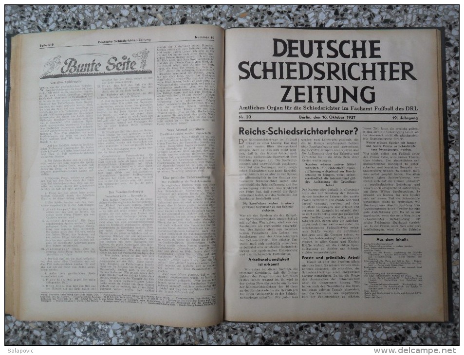 SCHIEDSRICHTER ZEITUNG 1937 (FULL YEAR, 24 NUMBER), DFB  Deutscher Fußball-Bund,  German Football Association