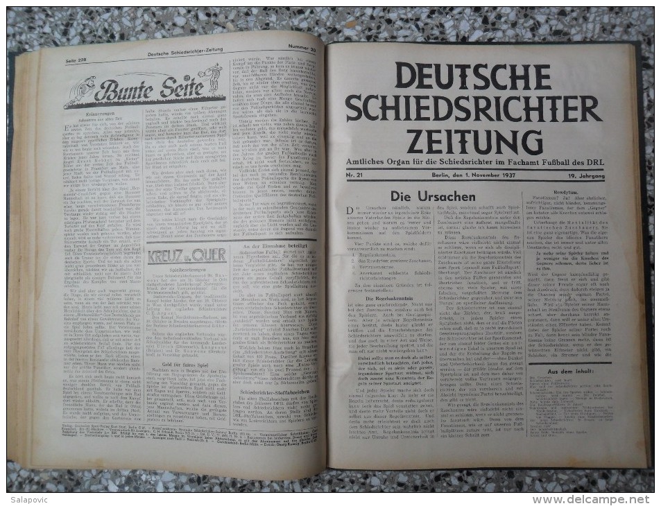 SCHIEDSRICHTER ZEITUNG 1937 (FULL YEAR, 24 NUMBER), DFB  Deutscher Fußball-Bund,  German Football Association