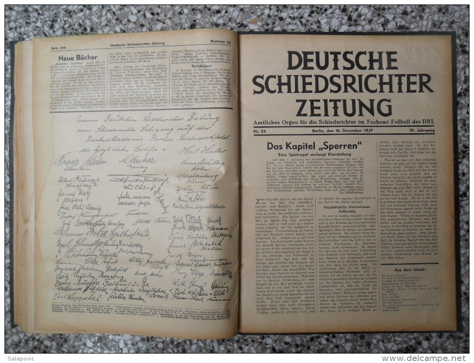 SCHIEDSRICHTER ZEITUNG 1937 (FULL YEAR, 24 NUMBER), DFB  Deutscher Fußball-Bund,  German Football Association