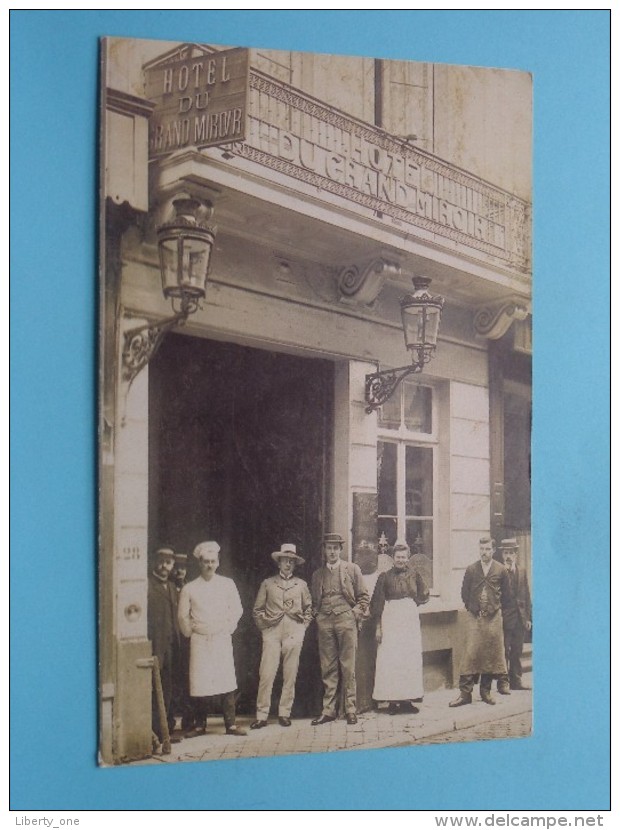 Hotel Du GRAND MIROIR 28 Rue De La Montagne ( Jules Dourin ) Bruxelles ( Copie Van Kaart Expo 1897 ) Blanco Binnenkant ! - Publicités