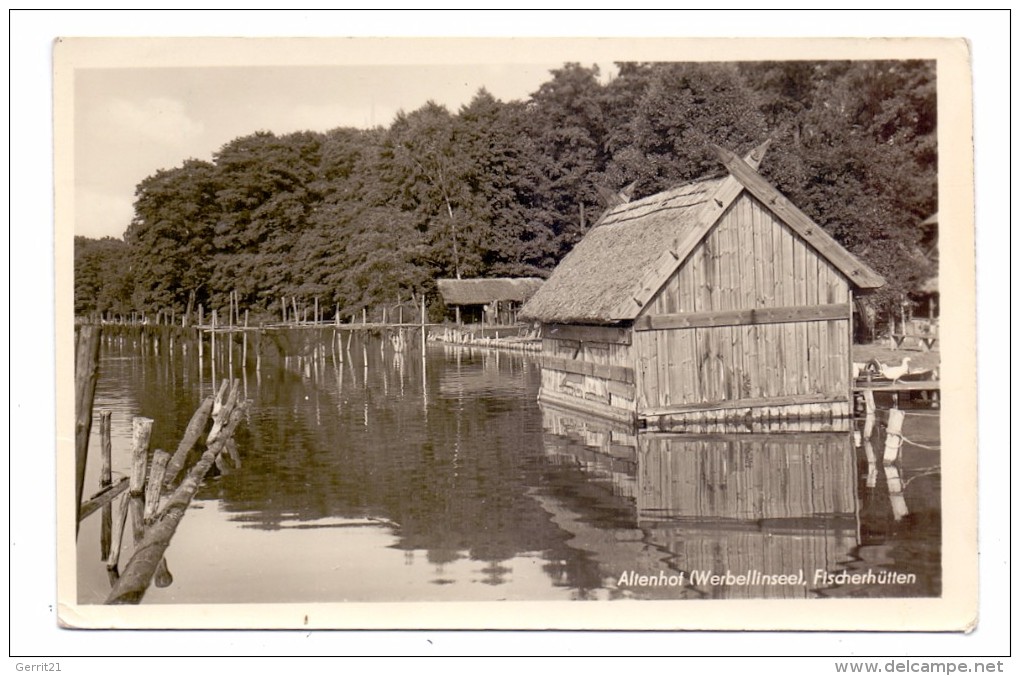 0-1301 ALTENHOF / Werbellinsee, Fischerhütten, 1954, Kl. Druckstelle - Joachimsthal