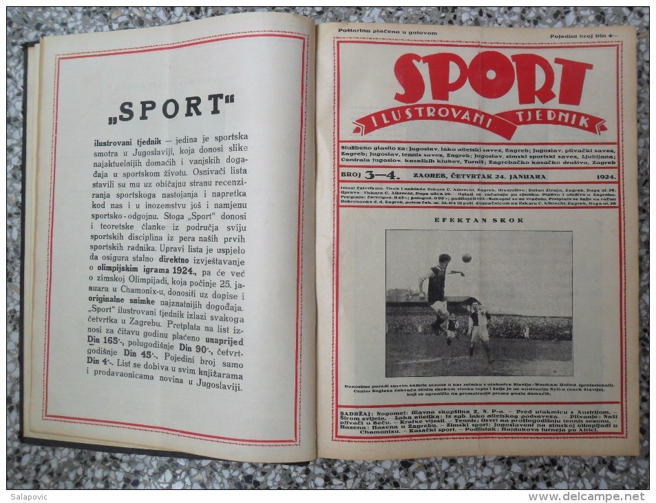 SPORT ILUSTROVANI TJEDNIK 1924 ZAGREB, FOOTBALL, SKI, MOUNTAINEERING ATLETICS, SPORTS NEWS  (FULL YEAR, 48 NUMBER) - Livres