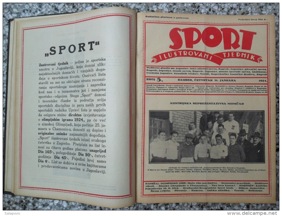 SPORT ILUSTROVANI TJEDNIK 1924 ZAGREB, FOOTBALL, SKI, MOUNTAINEERING ATLETICS, SPORTS NEWS  (FULL YEAR, 48 NUMBER) - Livres