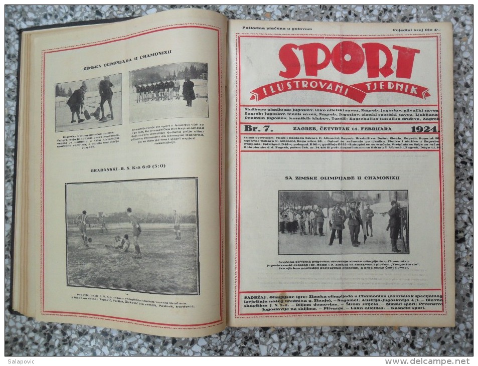 SPORT ILUSTROVANI TJEDNIK 1924 ZAGREB, FOOTBALL, SKI, MOUNTAINEERING ATLETICS, SPORTS NEWS  (FULL YEAR, 48 NUMBER)