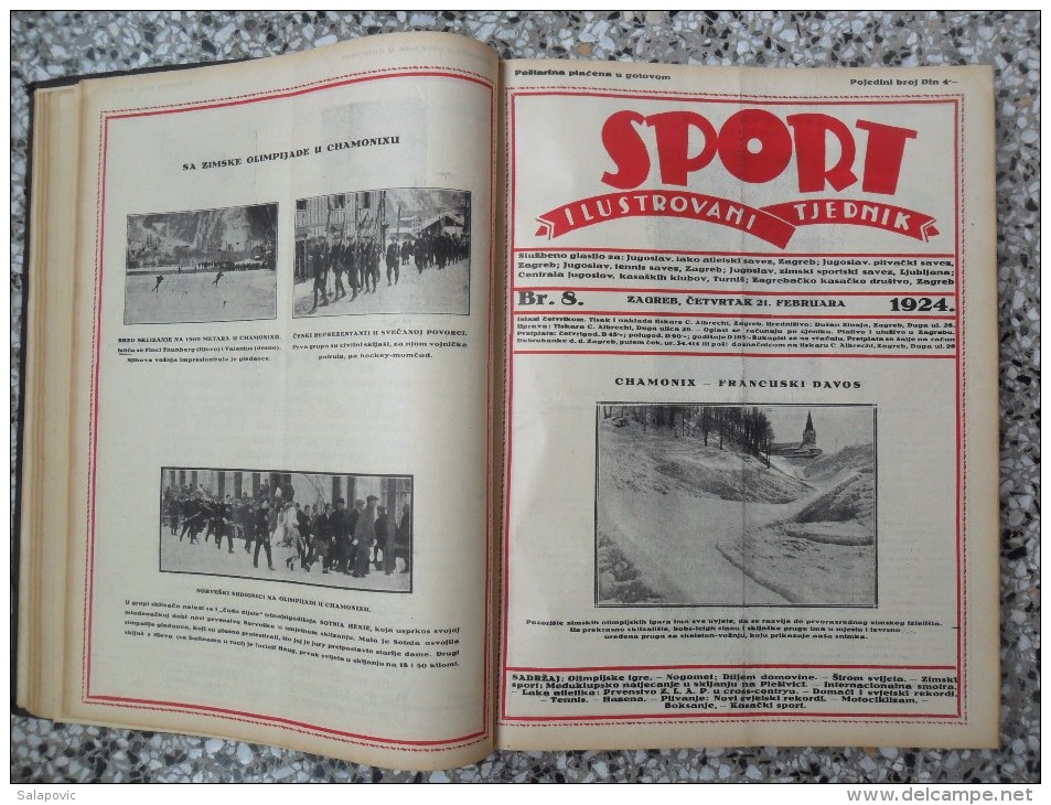 SPORT ILUSTROVANI TJEDNIK 1924 ZAGREB, FOOTBALL, SKI, MOUNTAINEERING ATLETICS, SPORTS NEWS  (FULL YEAR, 48 NUMBER)