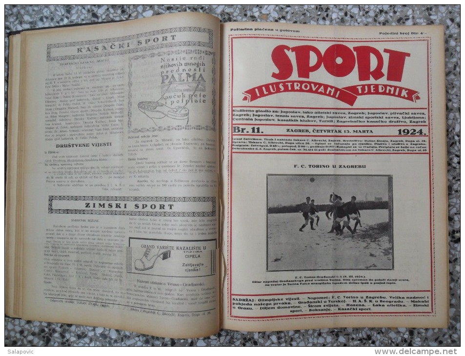 SPORT ILUSTROVANI TJEDNIK 1924 ZAGREB, FOOTBALL, SKI, MOUNTAINEERING ATLETICS, SPORTS NEWS  (FULL YEAR, 48 NUMBER)