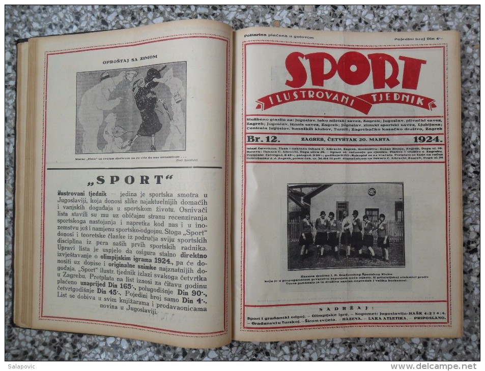 SPORT ILUSTROVANI TJEDNIK 1924 ZAGREB, FOOTBALL, SKI, MOUNTAINEERING ATLETICS, SPORTS NEWS  (FULL YEAR, 48 NUMBER)